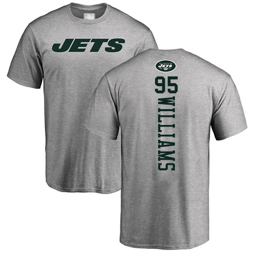 New York Jets Men Ash Quinnen Williams Backer NFL Football #95 T Shirt->youth nfl jersey->Youth Jersey